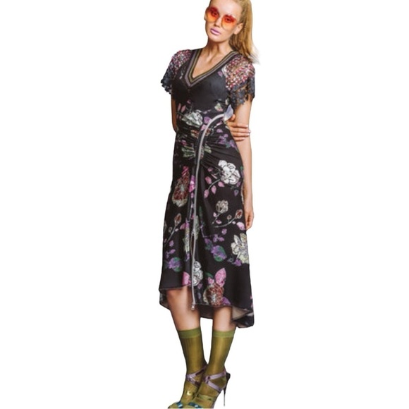 Byron Lars Beauty Mark Floral Midi Dress - Picture 2 of 15